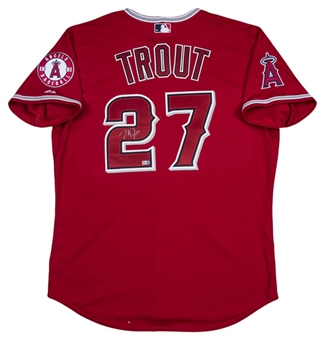 Mike Trout Signed Los Angeles Angels Red Alternate Jersey (MLB Authenticated)